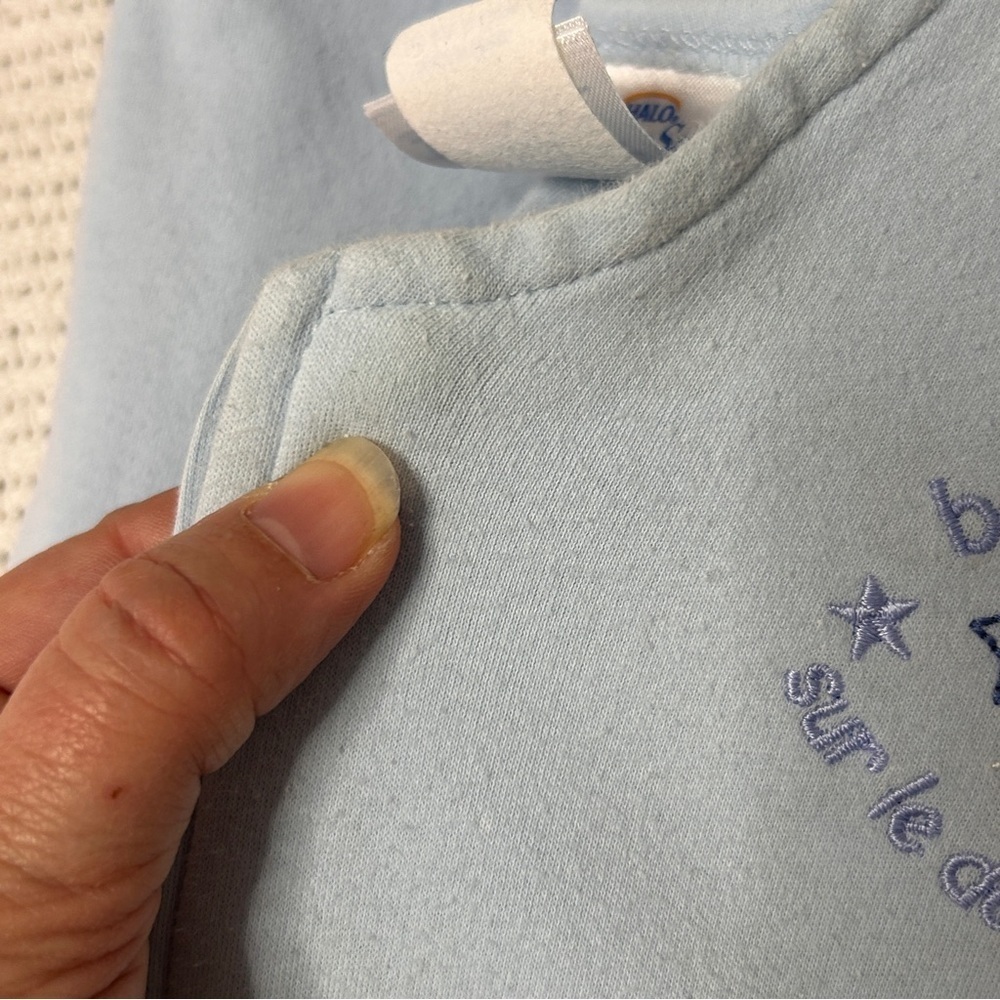 Sleep Sack Xl Sleeveless Size 18-24 Months light blue zippered *READ - Picture 3 of 7